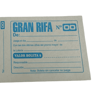 Talonario de rifa sencillo